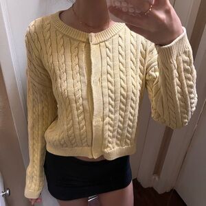 Yellow Cable Knit Sweater